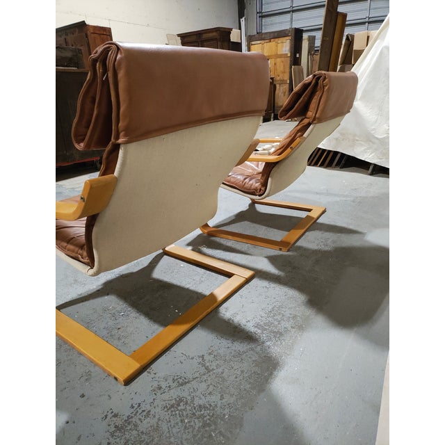 1960s Pair of Mid-Century Modern Italian Leather Sling Lounge Chairs For Sale In New Orleans - Image 6 of 7