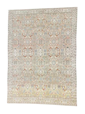 1960s Vintage Floral Turkish Oushak Rug- 9′6″ × 13′1″