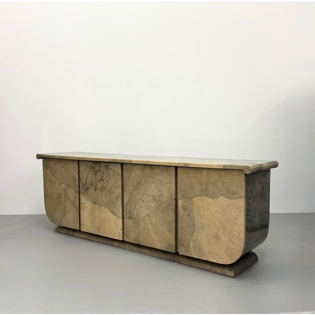 Wood Vintage Lacquered Goatskin Sideboard Credenza For Sale - Image 7 of 7