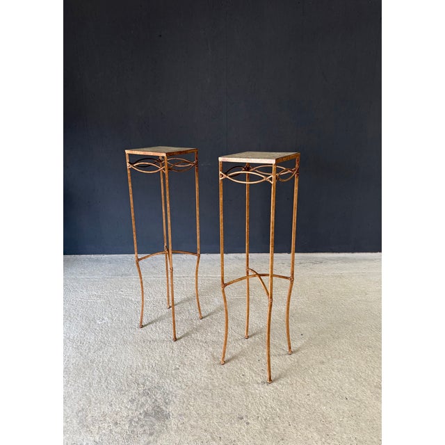 Handcrafted High Pedestal Table Set, 1990s France, Set of 2 For Sale - Image 4 of 18