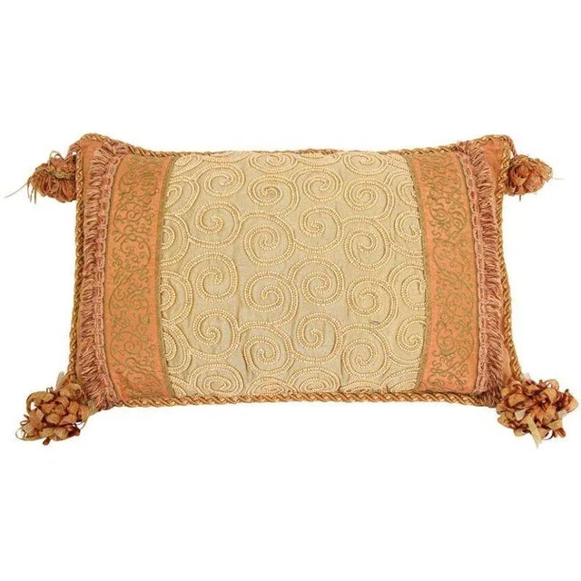 Mid 20th Century Moorish Style Decorative Gold Throw Pillow For Sale - Image 13 of 13