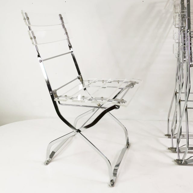 Vintage Folding Chairs from Maison & Jardin, 1970s, Set of 4 For Sale - Image 10 of 18