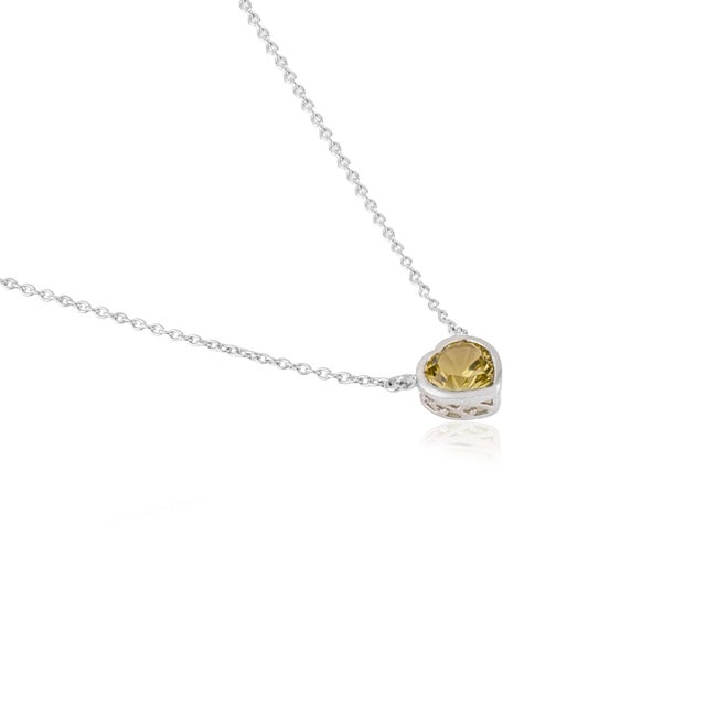 Not Yet Made - Made To Order Minimalist 1.88 Ct Lemon Quartz Heart Pendant Necklace With 925 Silver Bezel Setting For Sale - Image 5 of 11