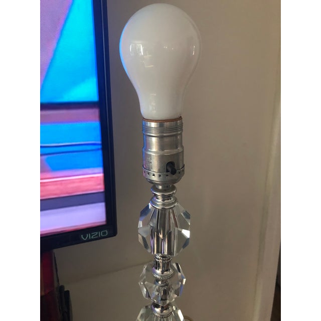 1970s Faceted Crystal Desk Lamp For Sale - Image 15 of 15