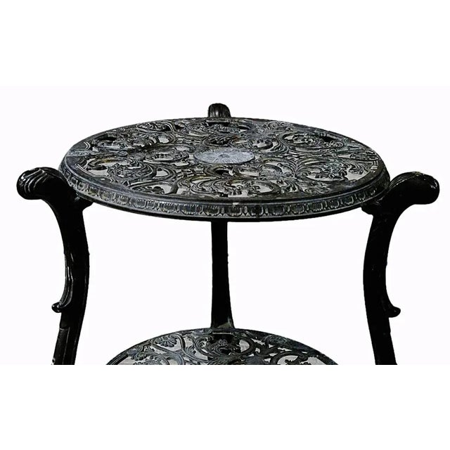 Traditional Round Iron Table - Vintage - Two Tiered For Sale - Image 3 of 5