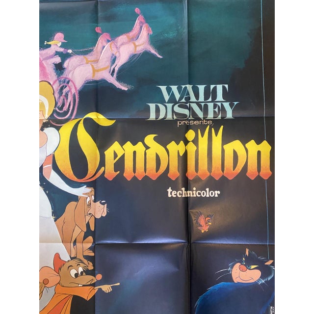 Paper French Poster of the Cinderella Movie, 1950s For Sale - Image 7 of 11