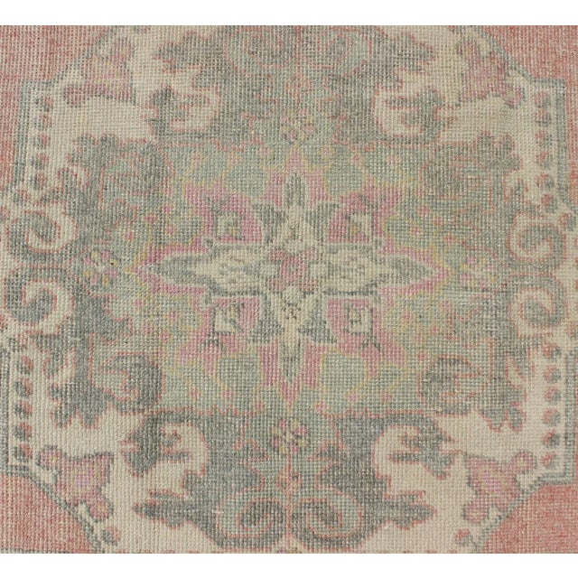 Textile Oushak Rug From Turkey With Floral Medallion Design in Light Colors For Sale - Image 7 of 13