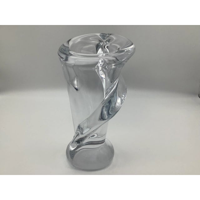 Vintage Mid 20th Century French Crystal Vase For Sale - Image 10 of 13