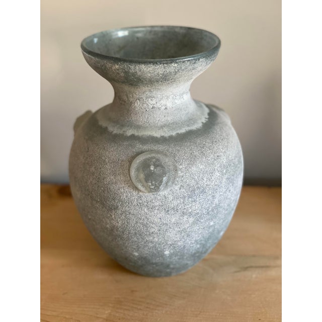 Glass Late 20th Century Canedese Italian Murano Scavo Glass Vase For Sale - Image 7 of 8