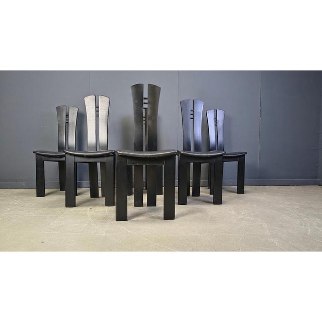 Postmodern Wooden Dining Chairs, 1980s, Set of 6 For Sale - Image 11 of 14