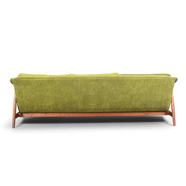 Mid 20th Century Folke Ohlsson Walnut Framed Three Seat Sofa For Sale - Image 9 of 11
