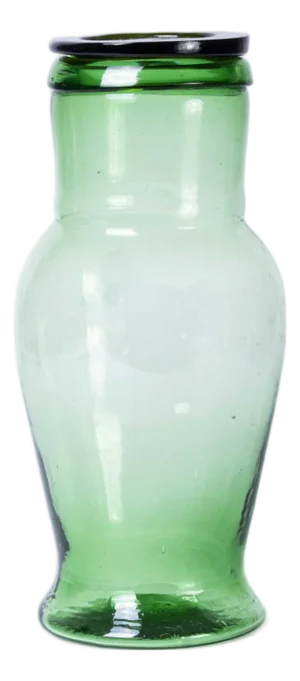 Moroccan Mouth Blown Glass Jar in Green