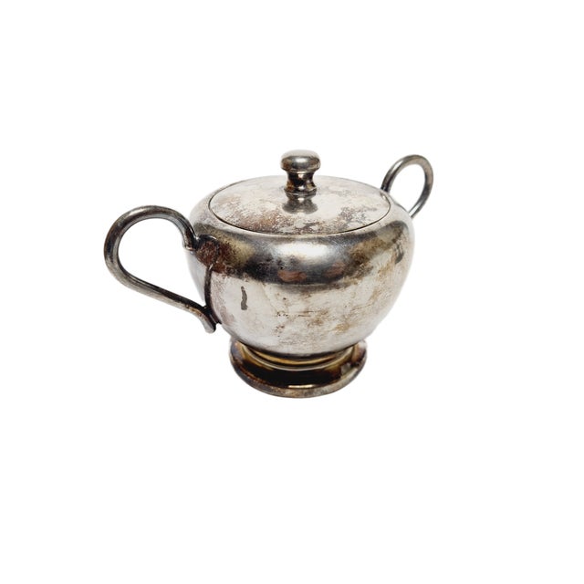 Metal Art Deco Sugar Bowl from Hefra, Poland, 1970s For Sale - Image 7 of 9