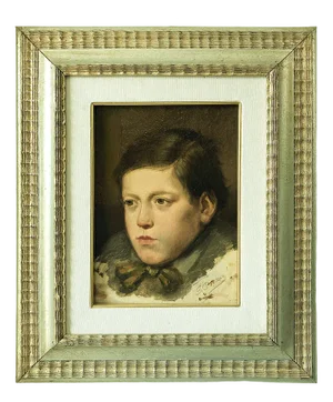 Pietro Bouvier, Portrait of a Boy, 1890s-1910s, Oil on Cardboard