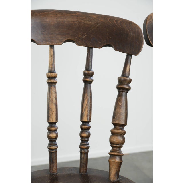 Antique English Wooden Windsor Bistro Chairs, 1800s, Set of 4 For Sale - Image 11 of 15