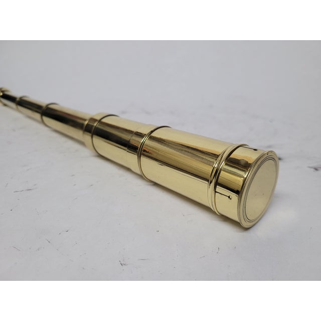 Early 20th Century Solid Brass Ship Captains Telescope For Sale - Image 5 of 9