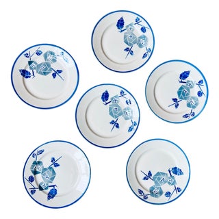 Art Deco Prado Dessert Plates in Earthenware from K&G Lunéville, 1940s, Set of 6 For Sale