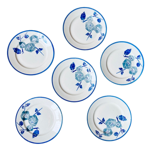 Art Deco Prado Dessert Plates in Earthenware from K&G Lunéville, 1940s, Set of 6