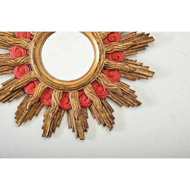 French French 19th Century Gilt Starburst Mirror For Sale - Image 3 of 9