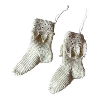 Pair of Early 20th Century Stocking Christmas Ornaments For Sale