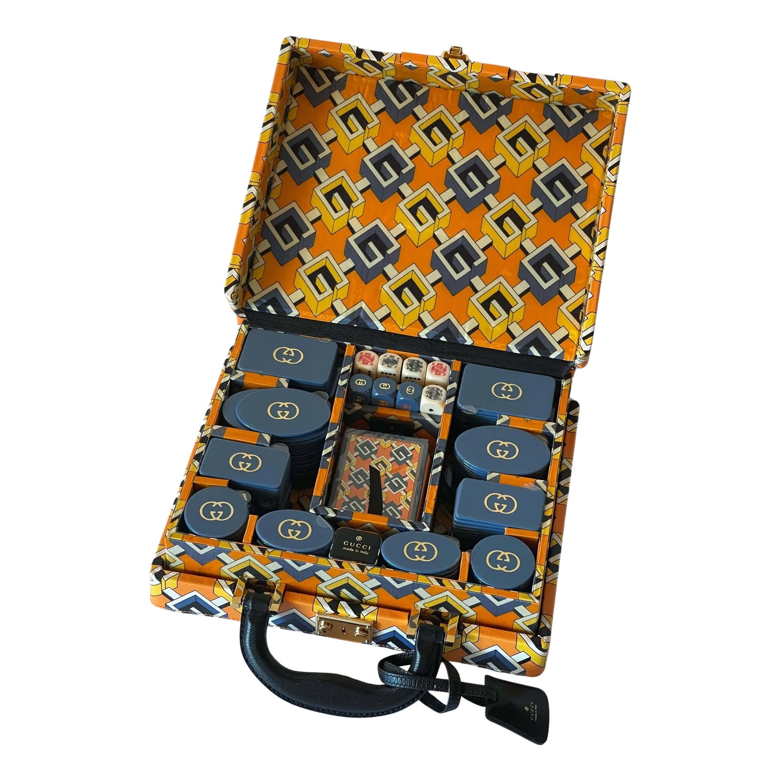 置物 GUCCI ITALY Gucci Cherry Leather Long Wallet Zip Canvas Cherrie GG Fruit Italy