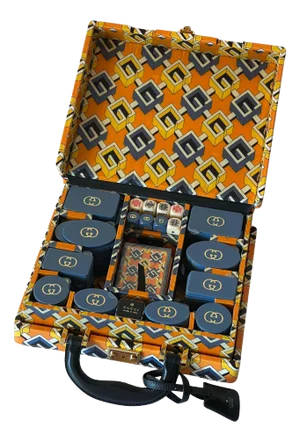 GUCCI Geometric G Briefcase Poker Card Game Set