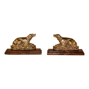 Pair of 19th Century Cast Spaniel Mantle Decorations