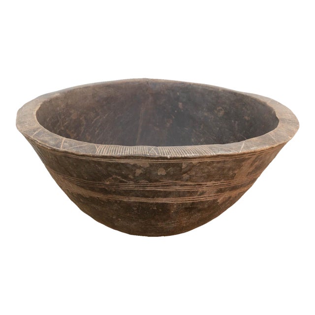 Large Dark Espresso Brown Milking Bowl For Sale
