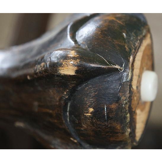 Upholstered Wood Stool With Ball and Claw Legs For Sale - Image 9 of 9