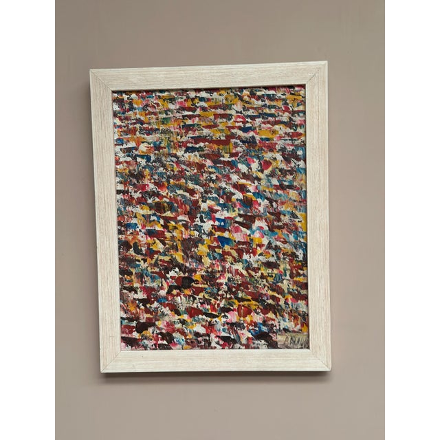 R. Avind, Abstract Composition, 1960s, Oil on Panel For Sale - Image 6 of 17