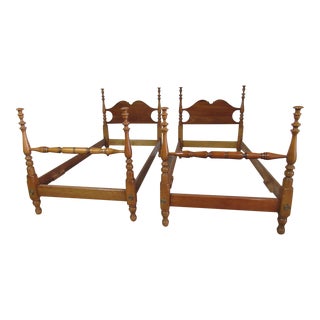 1940s Pair Stickley Cherry Poster Twin Beds Vintage Designer For Sale