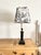 Heavy vintage candlestick style lamp made from black marble and antique brass Ornate classic details in the brass with...