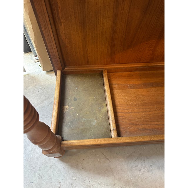 1970s Mid-Century Modern Wooden and Stained Glass Light Up Hall Tree For Sale - Image 11 of 12