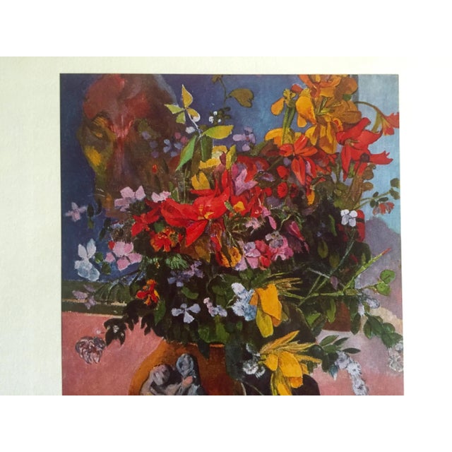 This Paul Gauguin vintage 1972 authentic Post Impressionist lithograph print " Still Life With Flowers " 1882, is a very...