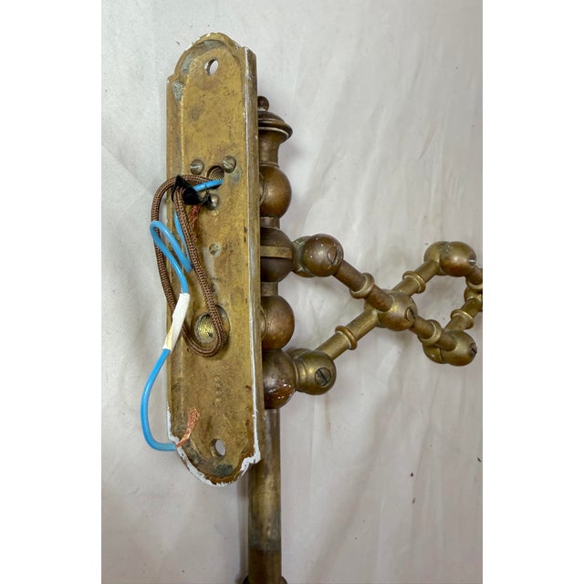 Antique Expandable Extendable Brass Industrial Electric Wall Sconce Fixture Lamp For Sale - Image 12 of 12