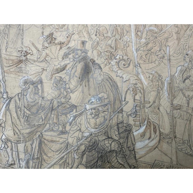 Venice Regatta, Figurative Composition, Drawing, Framed For Sale - Image 10 of 13