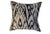 Custom pillow made with a Manuel Canovas textile with ikat design. Backed in linen with zipper closure. Custom made down...