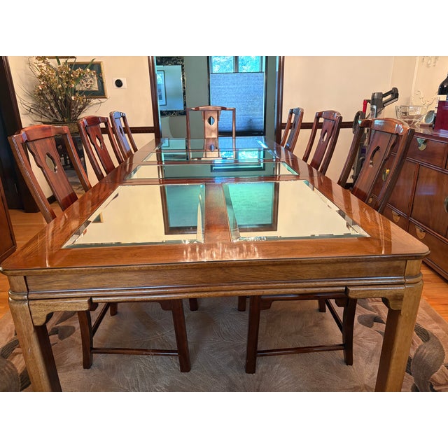 An extraordinary, complete Hollywood Regency dining environment from Thomasville's premier 1980s "Horizon" collection....