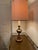 Vintage 1960s Mid-Century Modern Rembrandt Masterpiece Heavy Brass and Fluted Faux-Wood Torchiere Table Lamp For Sale - Image 4 of 4
