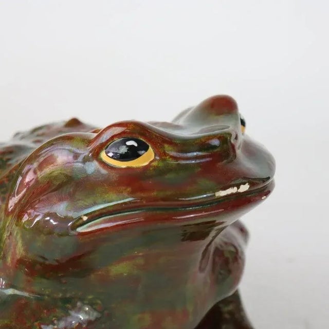 Antique Majolica School Pottery Garden Toad Circa 1930 For Sale - Image 9 of 9