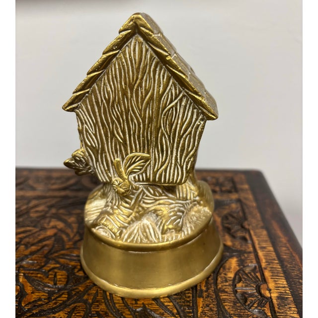 Vintage English Brass Bird and Birdhouse For Sale In Naples, FL - Image 6 of 6