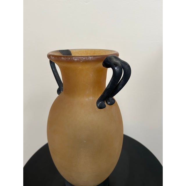 Murano Glass Amphora Scavo Vase Frosted Amber Gold Table Vase Ea Made in Italy For Sale In New York - Image 6 of 12