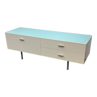 Alivar Italian White Glass Sideboard For Sale