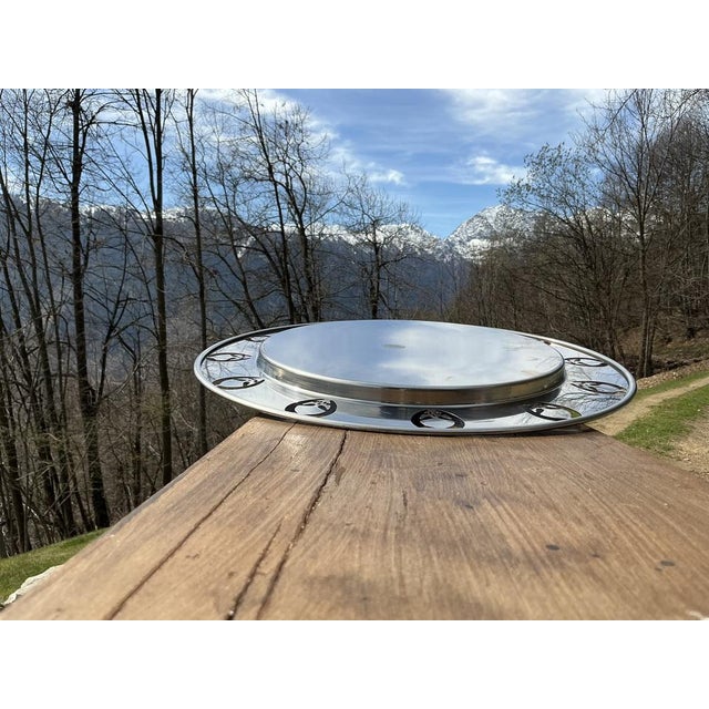 Limited Editon Round Girotondo Tray in Polished 18/10 Stainless Steel by Stefano Giovannoni and Guido Venturini for Alessi, 1989 For Sale - Image 17 of 18