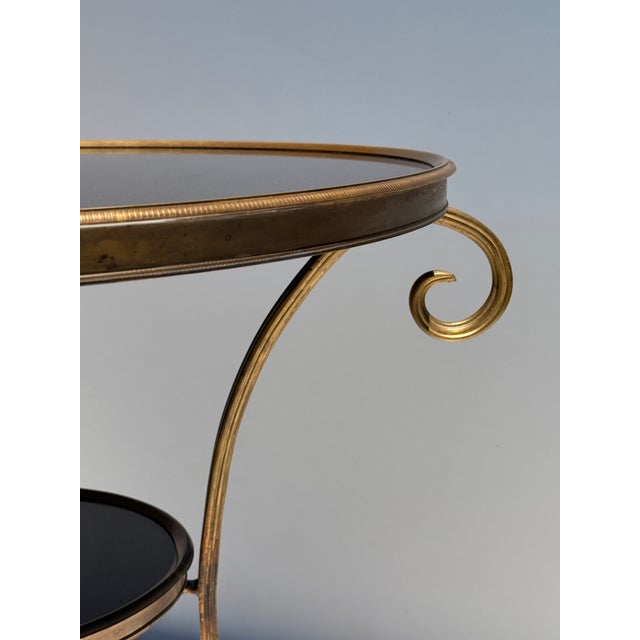 Metal Brass and Black Granite Gueridon Table For Sale - Image 7 of 12