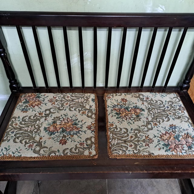 Wood 1950s Mid Centuury Wood Bench For Sale - Image 7 of 11