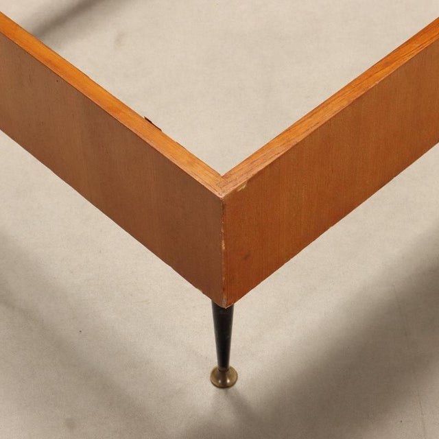 Brown Vintage Double Bed by Silvio Cavatorta, 1960s For Sale - Image 8 of 11