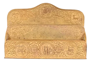 Tiffany Studios New York Zodiac Pattern Bronze Doré Letter Rack