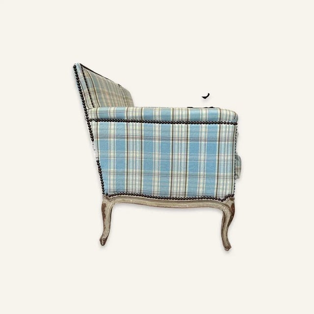 American Early 20th Century Pair of Elsie De Wolfe Armchairs in Original Plaid Upholstery For Sale - Image 3 of 6