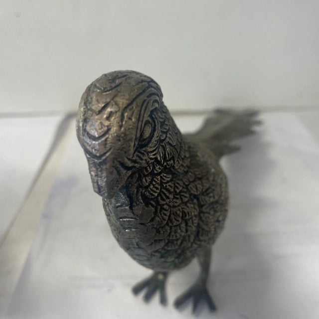Metal Pair of 1980s Hollywood Regency Style Metal Pheasants For Sale - Image 7 of 12